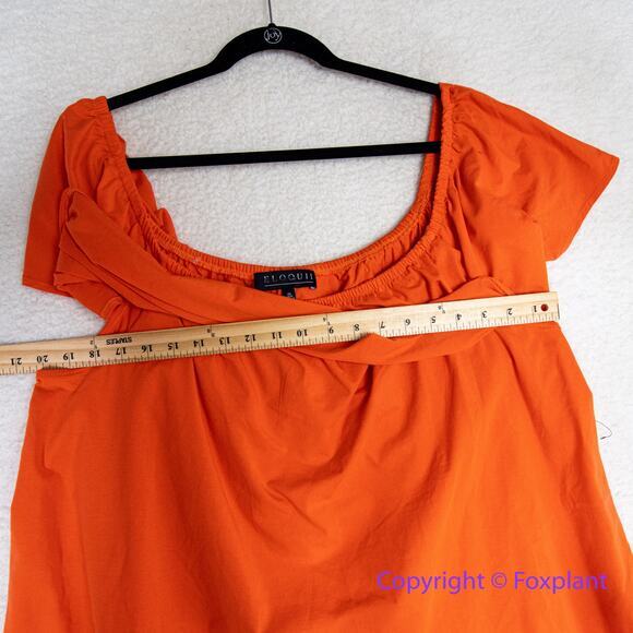 New! Eloquii‎ off the shoulder ruffle crop top, women plus size 26 - Picture 8 of 13